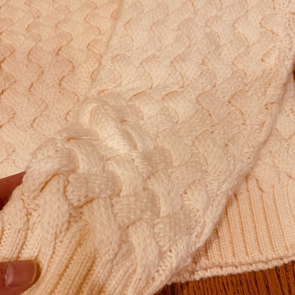 Ann Taylor 100% Wool Chucky Cable Knit Sweater Turtleneck Size Large - Picture 8 of 16